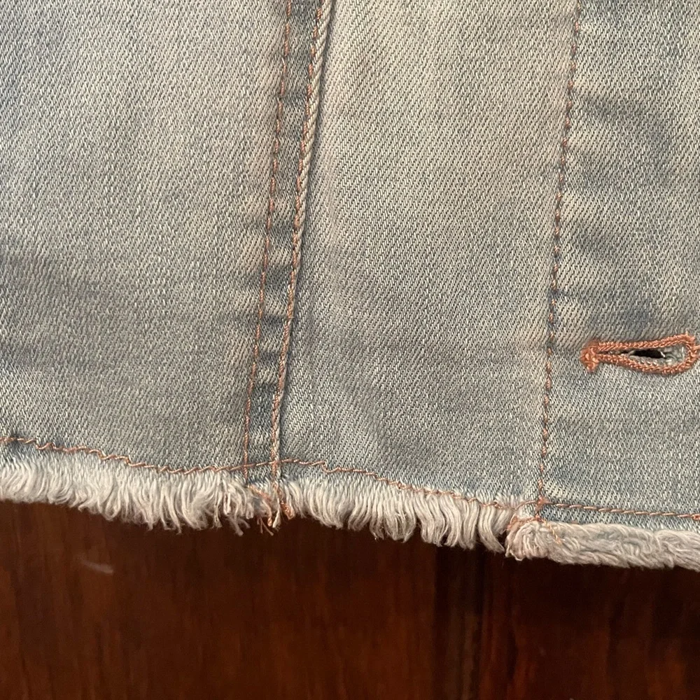 NIC+ZOE Denim Jacket 1X Light Blue Stretch Femme Girly Details - Picture 7 of 10